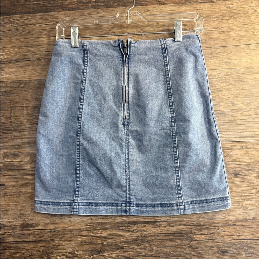 Free People Light Blue Denim Mini Skirt - Picture 3 of 6